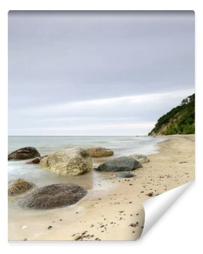Natural landscape from the sea on a cloudy windy day.