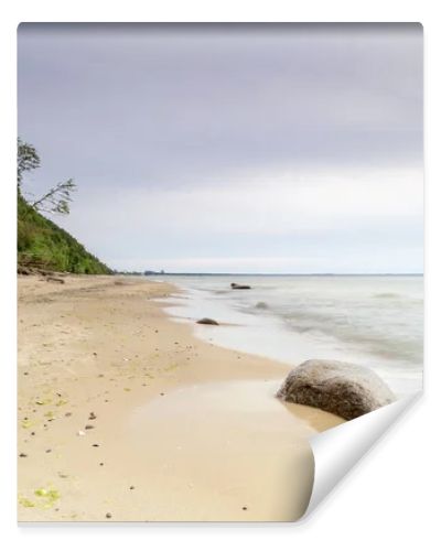 Natural landscape from the sea on a cloudy windy day.