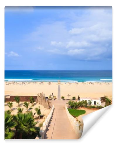 Beautiful view on beach and ocean, Boavista, Cape-Verde