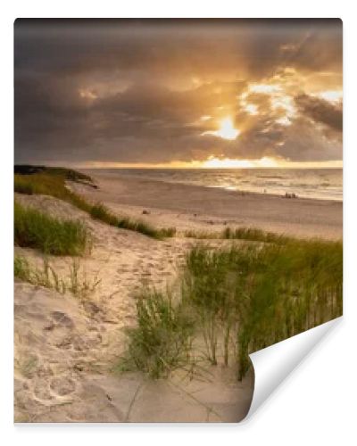 Beautiful see landscape panorama, dune close to Baltic See, Slow