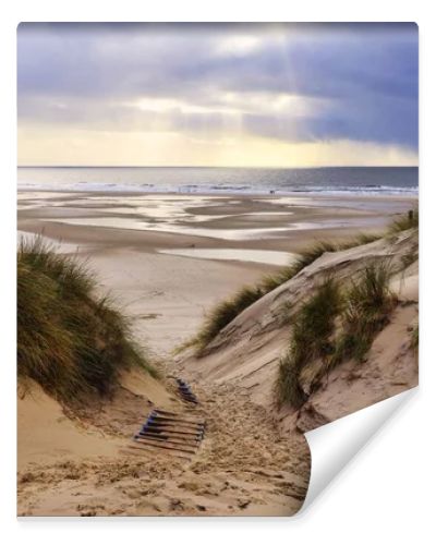 The sand dunes in Amrum, Germany in front of the beach