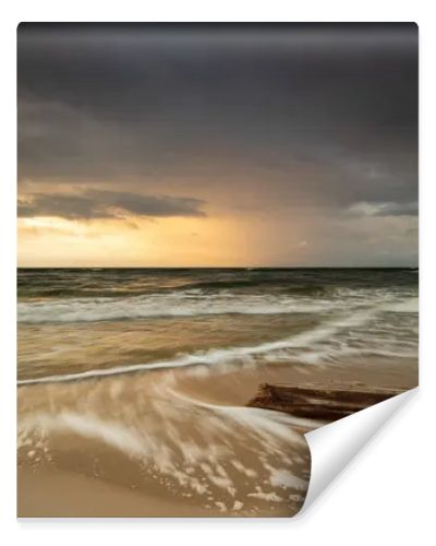 Natural landscape from the sea on a cloudy windy day.