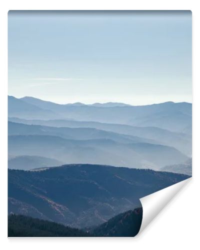 aerial view of scenic hazy mountains landscape, Carpathians, Ukraine