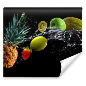 Fruits with water splash