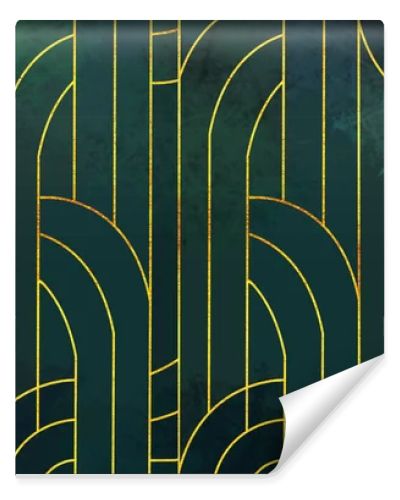 3d modern mural wallpaper . Golden lines in dark background . for interior wall home decor