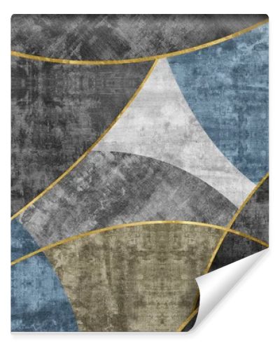 Abstract art painting. Geometric background, modern retro. Golden contemporary art. Print, Wallpaper, Poster, Card, Rug, Hanging, Printing