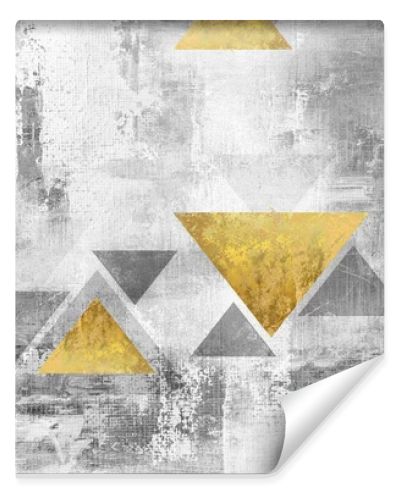 Abstract art painting. Geometric background design with rich texture. Modern art pattern. Golden contemporary art.