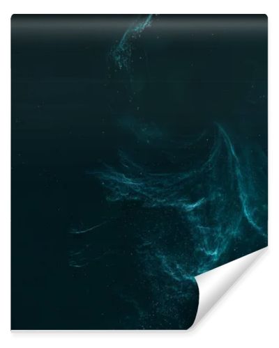 abstract artistic background with turquoise paint on black 