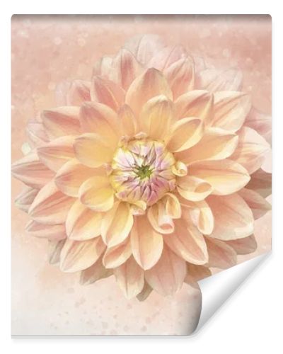 Bright orange Dahlia: Watercolor style flower illustration for background, invitation card, birthday card