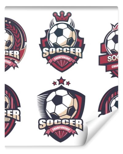 Illustration of modern soccer logo set