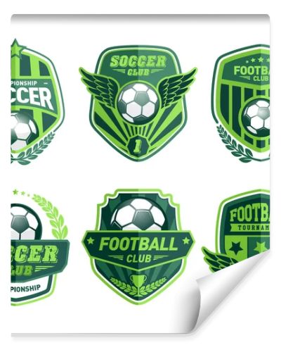 Set of Soccer Football Crests and Logo Emblem Designs