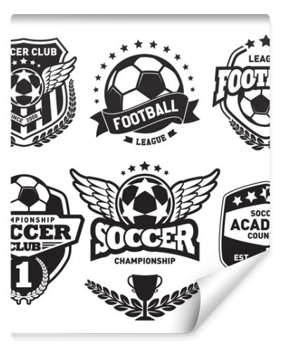 Set of Soccer Football Crests and Logo Emblem Designs