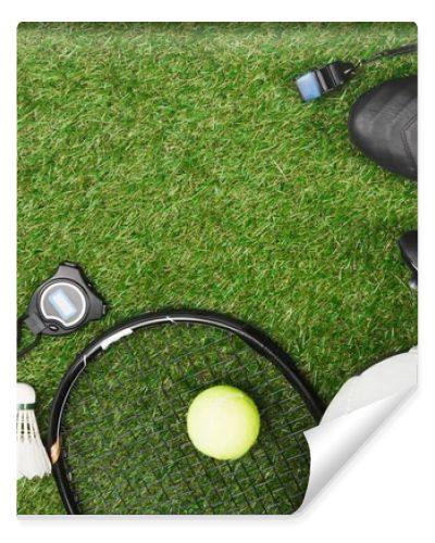 Sport equipment on grass 