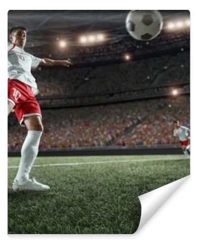 Soccer player scoring a goal
