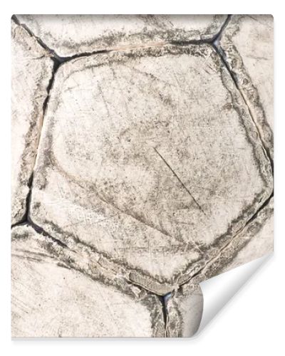 Old used soccer ball close-up