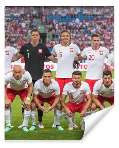 Poznan, Poland. 8th June, 2018. International Football friendly match: Poland v Chile 2:2. Team of Poland before the match .