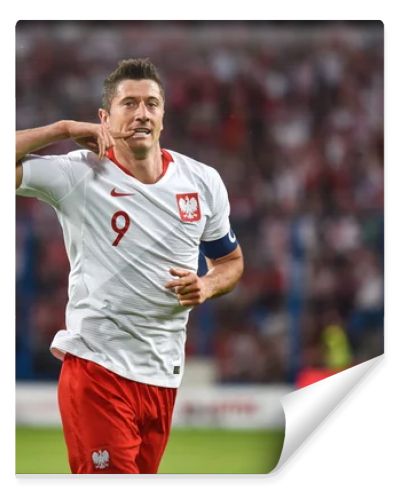 Poznan, Poland. 8th June, 2018. International Football friendly match: Poland v Chile 2:2. Robert Lewandowski joy after scoring goal.