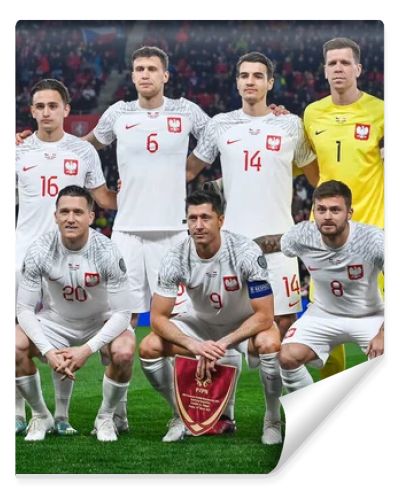 PRAGUE  CZECH REPUBLIC - MARCH 24  2023: Team of Poland before match. 