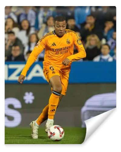 Madrid, Spain - November 24, 2024: League match between Leganes FC and Real Madrid played in Madrid. Real Madrid players. Orange jersey. League 2024 2025. European football champions