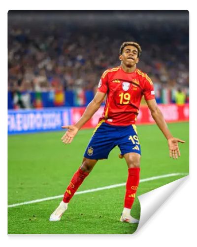 GELSENKIRCHEN, GERMANY - 20 JUNE, 2024: Lamine Yamal, The football match of EURO 2024 Spain vs. Italy at Veltins Arena