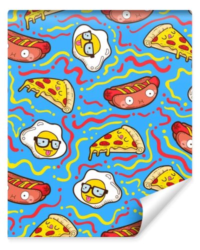 cute seamless pattern, food seamless pattern
