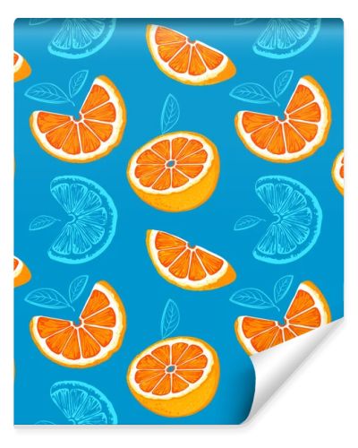 Grapefruit seamless pattern. Sketch grapefruites. Citrus fruit background. Elements for menu, greeting cards, wrapping paper, cosmetics packaging, posters etc