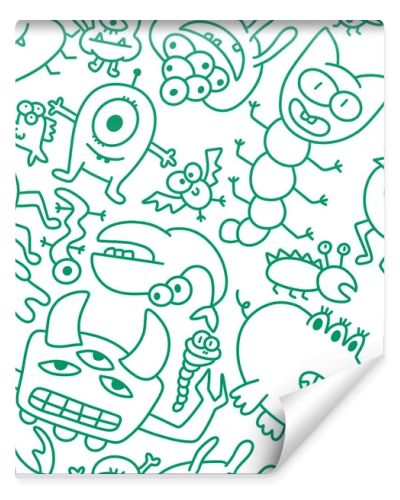 Kids seamless aliens and monsters pattern for fabrics and textiles and packaging and wrapping paper and notebooks. High quality photo