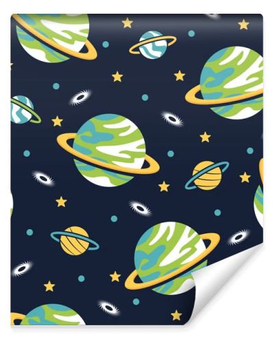 Planet cartoon vectors pattern background.