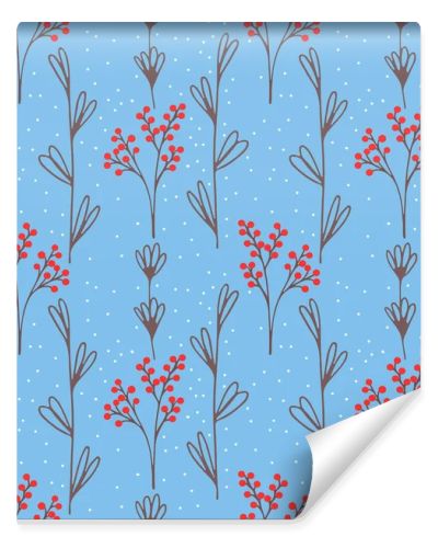 Beautiful berries seamless pattern. Nature elements print. Isolated on white vector illustration