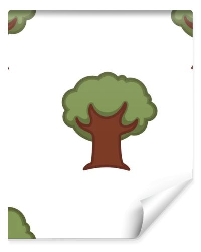 Oak wallpaper tree seamless pattern nature forest vector woods endless texture trunk and crown thick foliage greenery ecology vegetation planting and growing season environment park ornament textile.