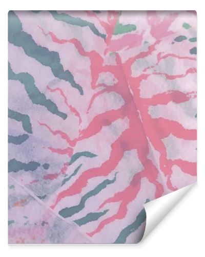 Green Animalistic Wallpaper. Artistic Animal Print. Aquarelle Texture. Seamless Pattern. Animal Shirt Pink  Watercolor Print. Gray African Tie Dye. Leopard Tie Dye Print. Perlamutr