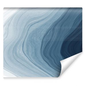 Abstract watercolor paint background dark blue gradient color with fluid curve lines texture and white space for text.