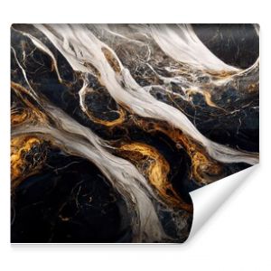 Luxury golden marble texture. Marble ink abstract art from exquisite original painting for abstract background in gold black color.Detailed Marble slab.