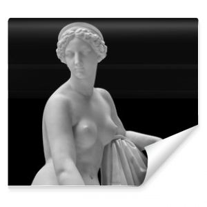 Biała marmurowa rzeźba głowa młodej kobiety Posąg zmysłowej epoki sztuki renesansu naga kobieta w antycznym stylu diadem na białym tle o