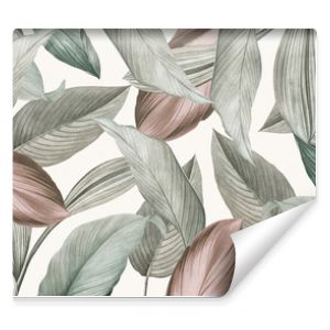 Green tropical leaves patterned background