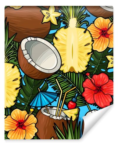 Seamless tropical cocktail