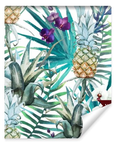 Watercolor tropical   pattern