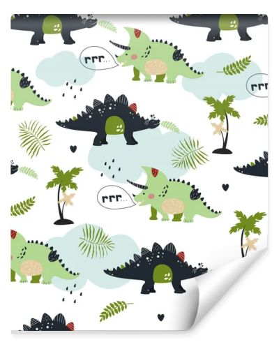 Seamless pattern with cute dinosaurs for children textile , wallpaper , posters and other design