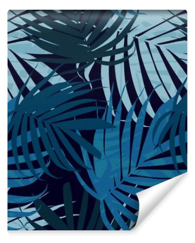 Vector Tropical palm leaves seamless pattern. Floral exotic Hawa
