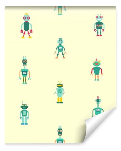 Toy robots fashion pattern. Kids clothes - fashion textile robot design.