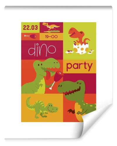 Dinosaur vector seamless pattern kids tyrannosaurus rex cartoon character dino and jurassic tyrannosaur on wallpaper poster illustration backdrop of ancient animal background