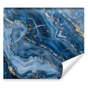 Abstract Blue and Gold Marble Texture Background