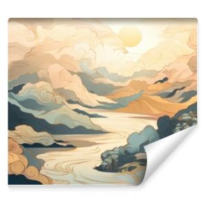 Mountainous landscape outdoors painting nature.