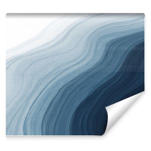 Abstract watercolor paint background dark blue gradient color with fluid curve lines texture and white space for text.