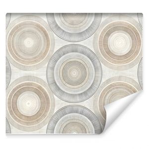 Concentric Circles: A Neutral Palette - Modern and elegant repeating pattern of concentric circles in a neutral palette of beige, taupe, gray, and cream.