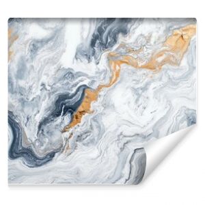 Abstract background with a swirling pattern of white, grey, and gold paint.