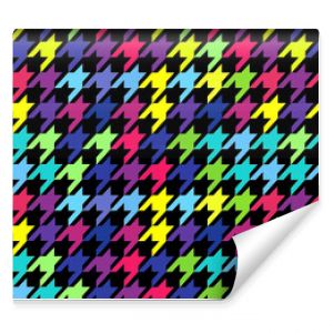 Neon Carnival Colors Hounds Tooth Repeat Pattern