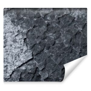 Tekstura popękanej skały Czarne białe tło kamienia Grunge Ciemnoszara, szorstka powierzchnia Generacyjna AI