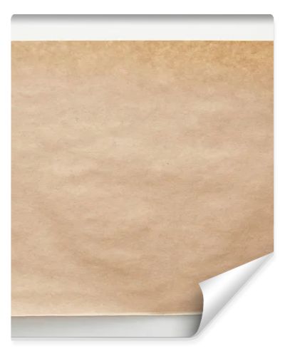 top view of empty craft paper on white background