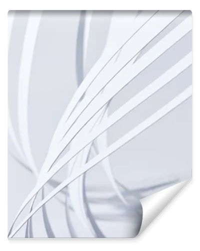 close up view of curved paper stripes on white background